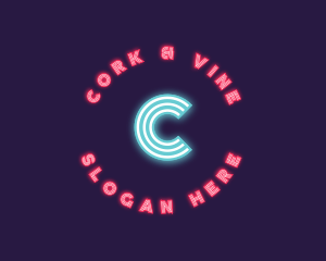 Retro Neon Lights Club logo design