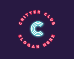 Retro Neon Lights Club logo design