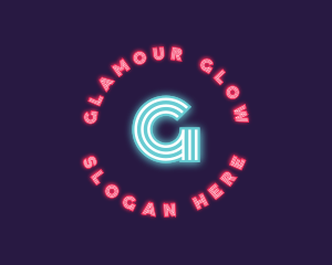 Retro Neon Lights Club logo design