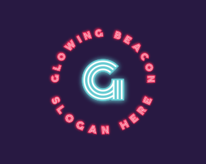 Retro Neon Lights Club logo design