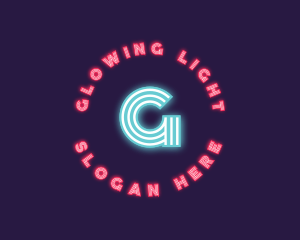 Retro Neon Lights Club logo design