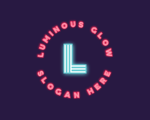 Retro Neon Lights Club logo design