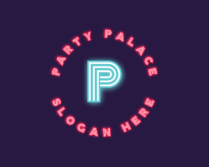 Retro Neon Lights Club logo design