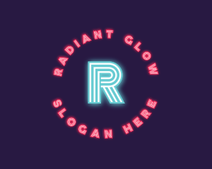 Retro Neon Lights Club logo design