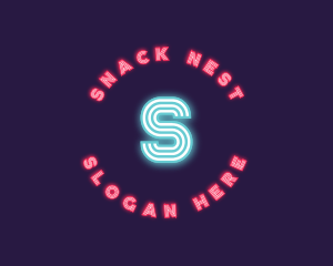 Retro Neon Lights Club logo design