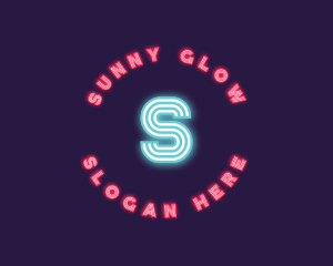 Retro Neon Lights Club logo design