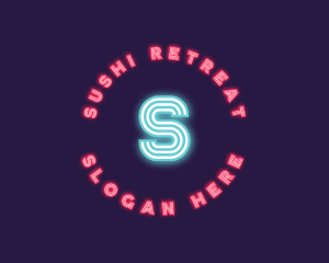 Retro Neon Lights Club logo design