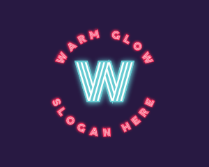 Retro Neon Lights Club logo design