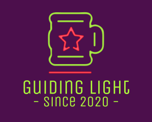 Neon Lights Star Mug logo design