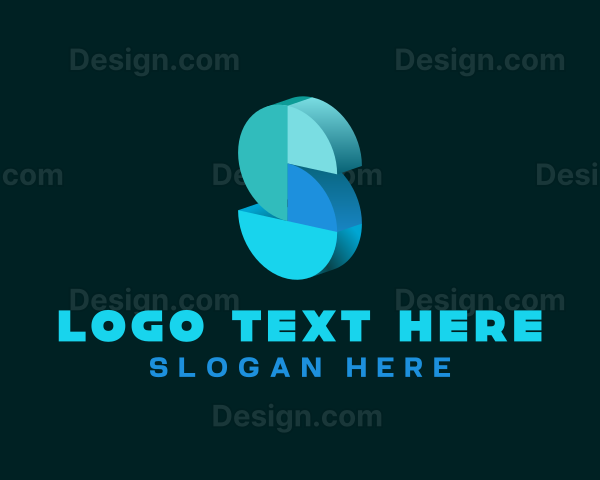 Geometric 3d Letter S Logo