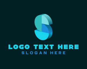 Geometric 3d Letter S logo