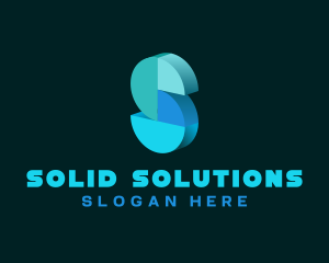 Geometric 3d Letter S logo design