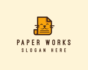 Cat Paper Business logo design