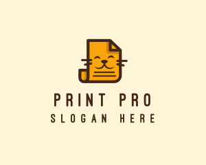 Cat Paper Business logo design