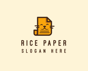 Cat Paper Business logo design