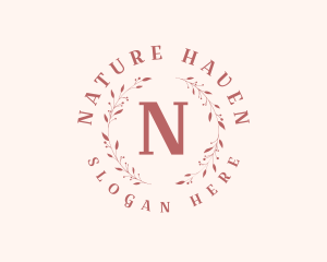 Nature Leaves Wreath logo design