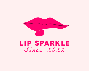 Lips Nail Polish Cosmetics logo design