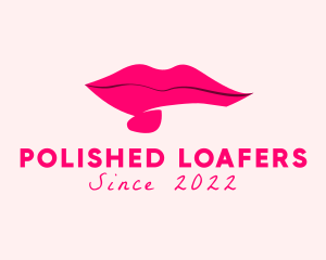 Lips Nail Polish Cosmetics logo design