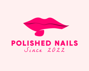 Lips Nail Polish Cosmetics logo design