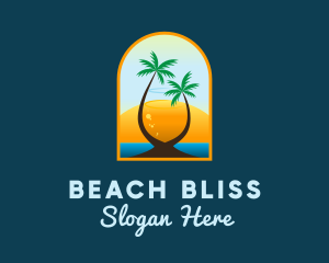 Cocktail Sun Beach logo design