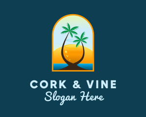 Cocktail Sun Beach logo design