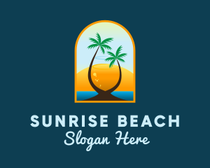 Cocktail Sun Beach logo design