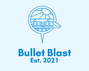 Bullet Train Location Pin logo design