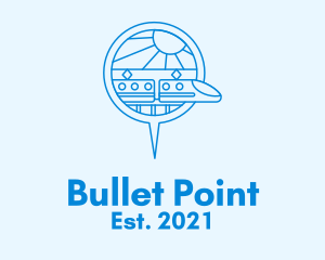 Bullet Train Location Pin logo design