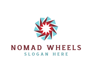 Star Anaglyph Wheel logo design