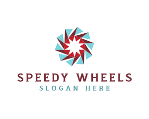 Star Anaglyph Wheel logo design