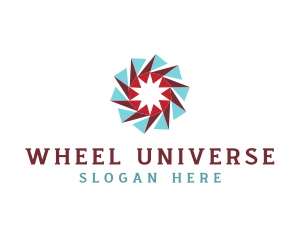 Star Anaglyph Wheel logo design