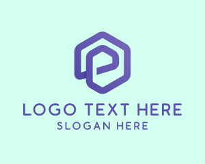 Tech Cube Letter P logo design