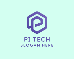 Tech Cube Letter P logo design