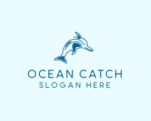 Ocean Wild Dolphin  logo design