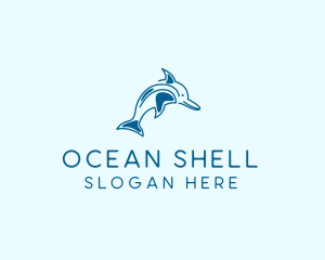 Ocean Wild Dolphin  logo design