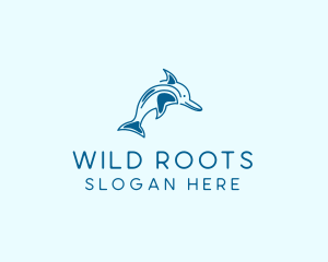 Ocean Wild Dolphin  logo design