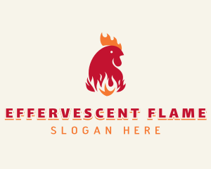 Flaming Chicken BBQ logo design