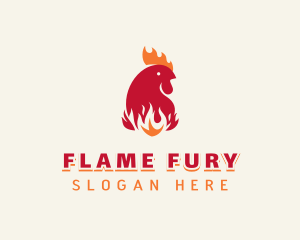 Flaming Chicken BBQ logo design