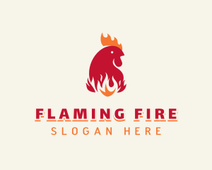Flaming Chicken BBQ logo design