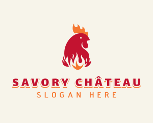 Flaming Chicken BBQ logo design