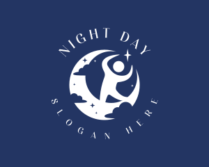 Evening Moon Yoga logo design