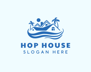 Blue Tropical House logo design