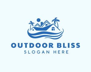 Blue Tropical House logo design