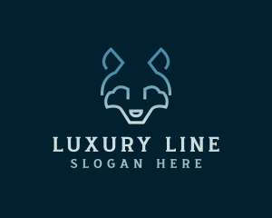 Minimal Line Wolf logo design