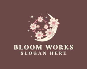 Organic Flower Moon logo design