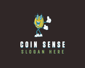 Cartoon Money Coin logo design