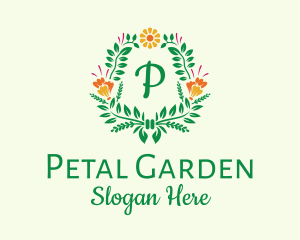 Natural Flower Wreath logo design