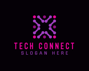 Tech Circuit Connection logo design