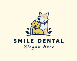 Smiling Pet Cat Dog logo design