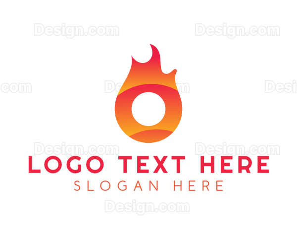 Flaming Ring Letter O Logo